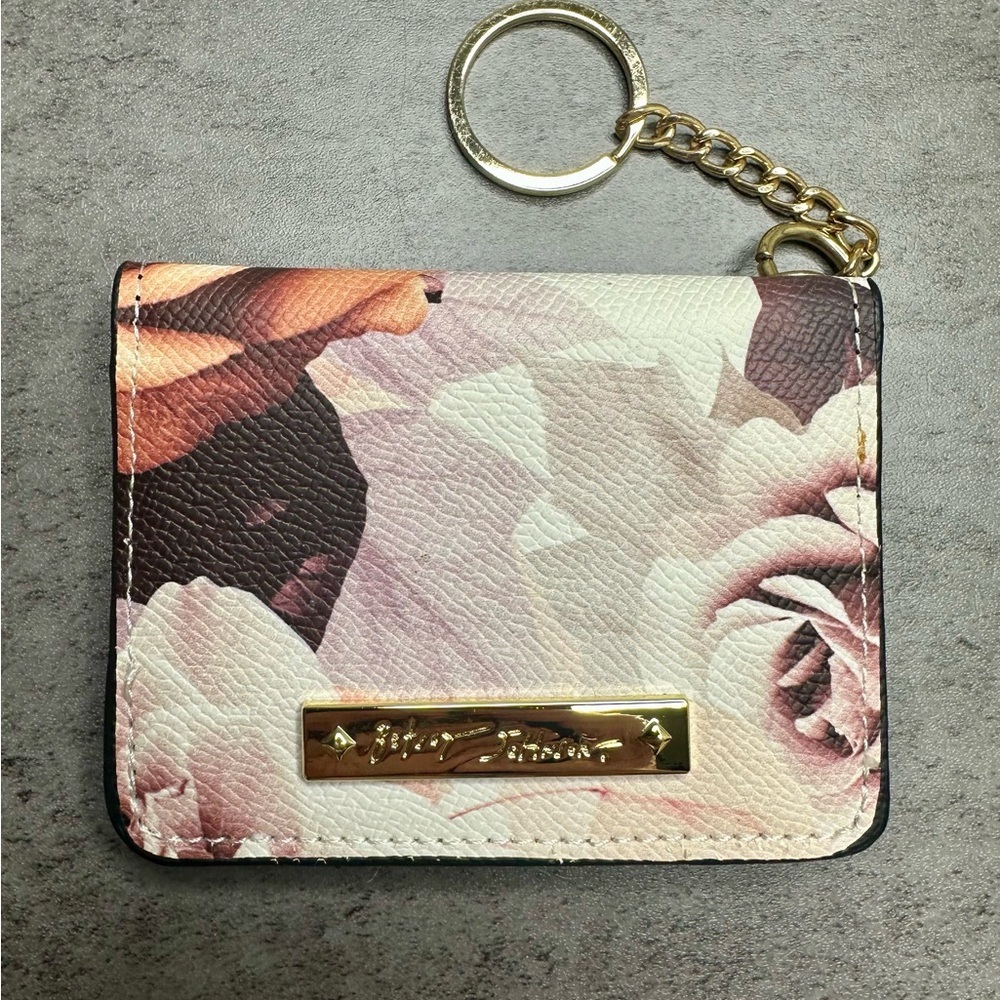 Betsey Johnson Floral Card Holder w/ Chain